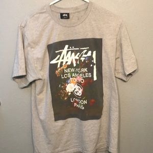 Buy1get1free Grey stussy world tour  “RARE”